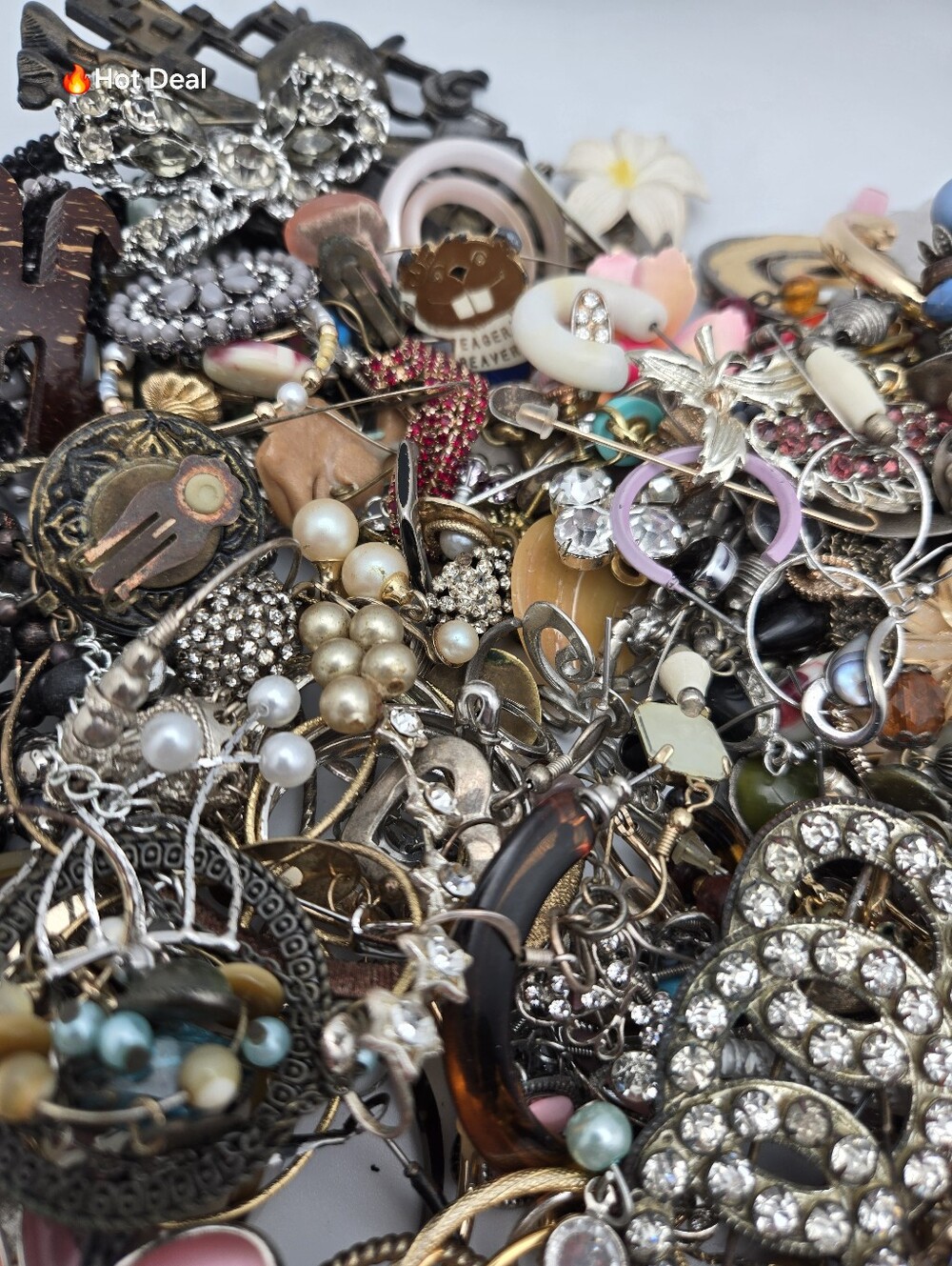 Mixed Jewelry Scrap & DIY Lot 2 lbs, Various Colors & Materials